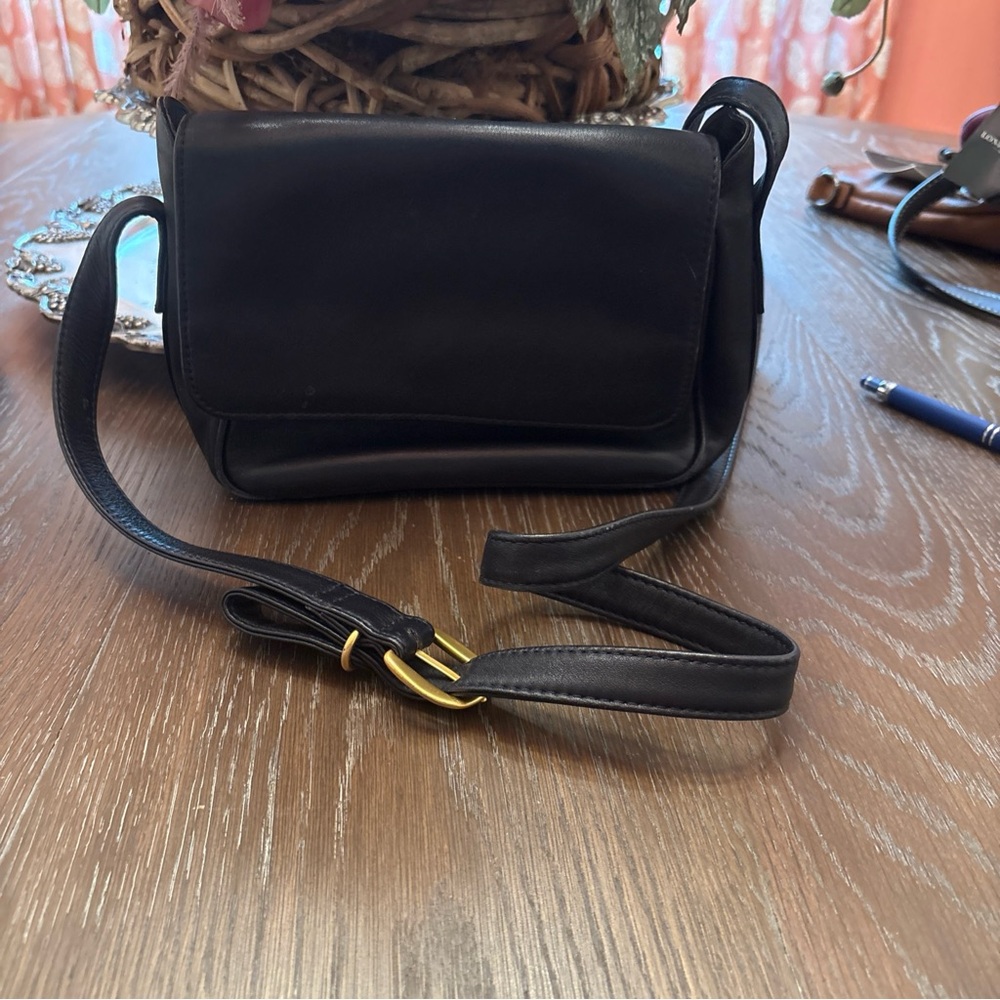 Nine West Black Crossbody Bag with Gold Buckle